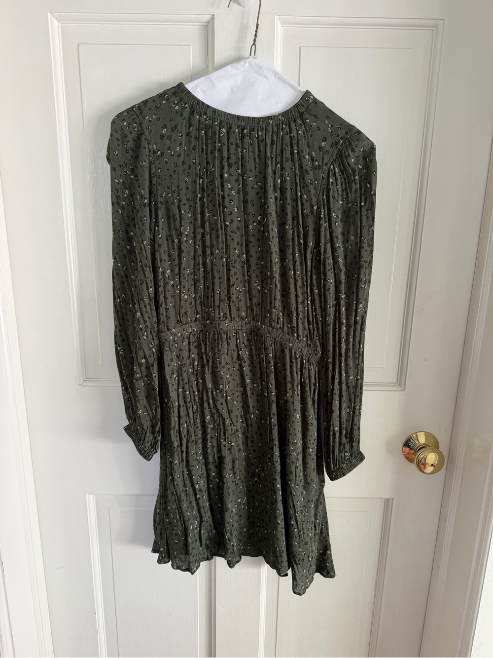 cloth and stone green dress & Olive Floral Pleated Mini XS PARTY DRESS